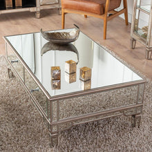 Load image into Gallery viewer, Zarelli Mirrored Coffee Table With 4 Soft Close Drawers 120 cm x 70cm x 40cm
