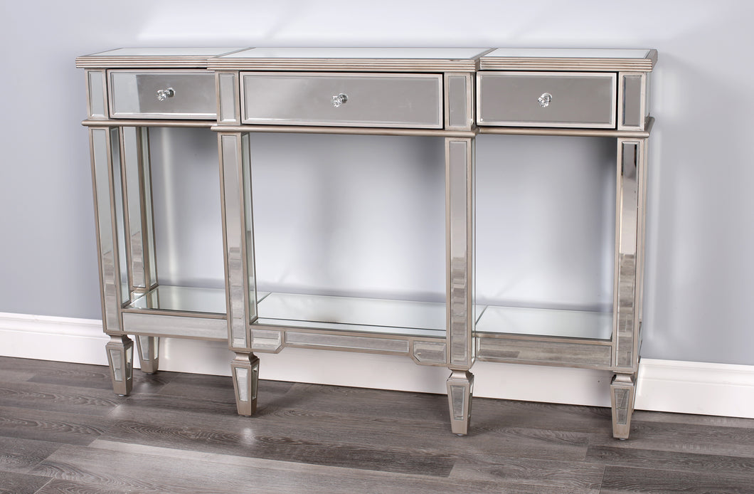 Giraldo 140W x 90H x 30D cm (With 3 Drawers) Mirrored Buffet Console Table