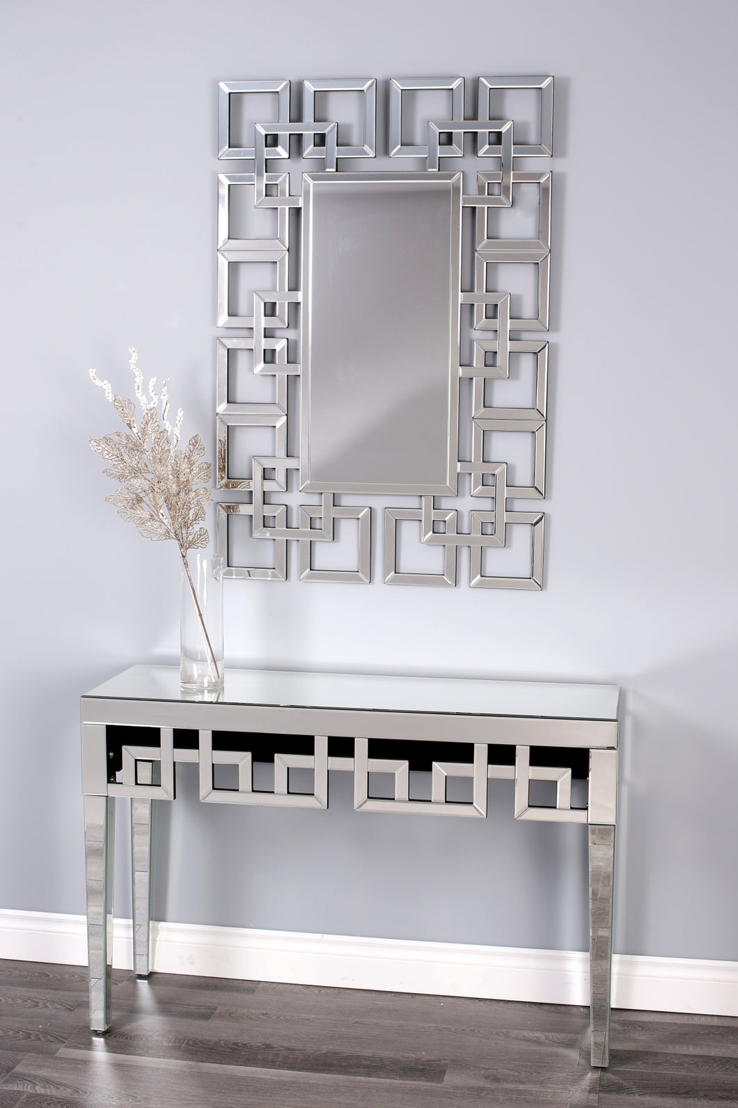 Bozatti Mirrored Console Table and Mirror Set