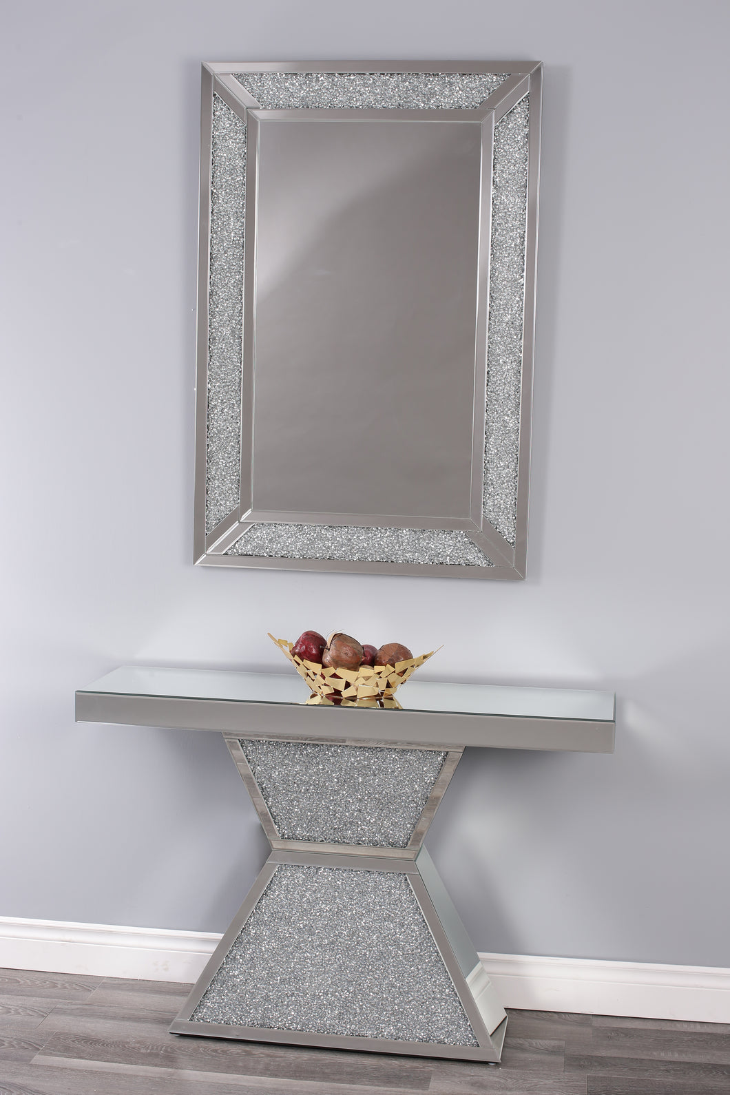 Rosella Mirrored Console Table and Matching Mirror Set