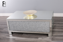 Load image into Gallery viewer, Frantelli Mirrored Coffee Table (121 x 72 x 47 cm) With Faux Crushed Diamond Design

