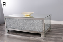 Load image into Gallery viewer, Frantelli Mirrored Coffee Table (121 x 72 x 47 cm) With Faux Crushed Diamond Design
