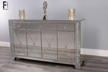 Load image into Gallery viewer, Luccino 140 x 30 x 90 cm Buffet With Drawers and Cabinets Mirrored Console Table
