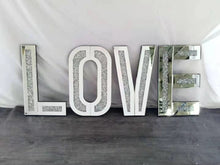 Load image into Gallery viewer, FREE SHIPPING ACROSS CANADA!-Mirrored LOVE Sign With Faux Crushed Diamond Design (Each Letter is 30 x 50 cm) Wall Mirror
